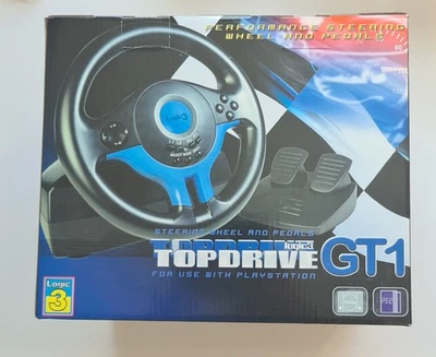 TOP DRIVE GT1 STEERING WHEEL AND PEDALS  PSX/PS2 TOTAL GAMER ACCESSORY RANGE - Image 1 of 4