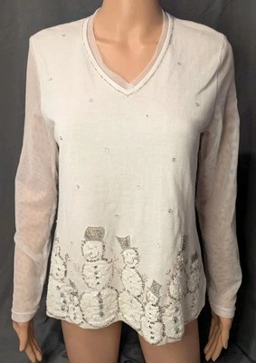 Berek 2 Suéter Mujer Mediano Blanco Muñeco de Nieve Foto 1 de 4