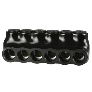 1/0-14 AWG Multi Tap Connector isoliert einseitiger Eingang 6 Ports, schwarz - Bild 1 von 12