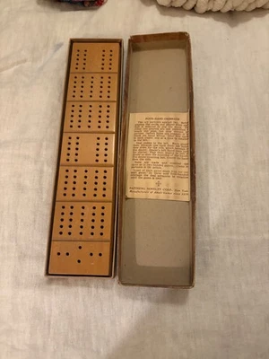Vintage Cribbage Board with Pegs & Cards Pattberg Novelty with Original Box - Image 1 of 4