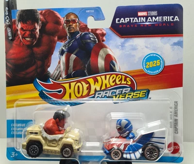 Verso de corredor Hot Wheels 2025 Marvel Red Hulk y Capitán América versión Tailandia Foto 1 de 4