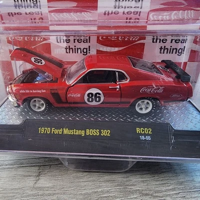 🏁🏁 2018 M2 Coca-Cola Red 1970 Ford Mustang Boss 302 1/64  🏁🏁💥💥 - Image 1 of 4