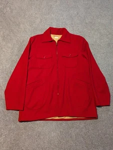 Giacca Melton vintage uomo grande lana rossa Mackinaw anni 60 cappotto da caccia  - Foto 1 di 8