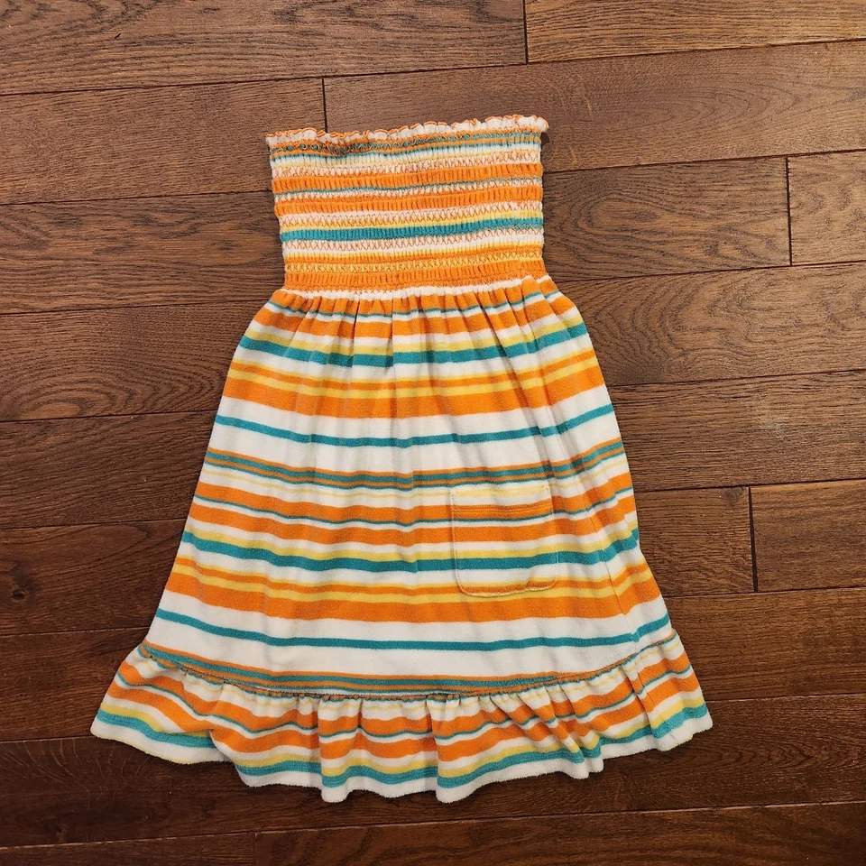 Juicy Couture Vestido Pequeño Rayas Sin Tirantes Tubo Top Terrycloth Natación Encubrimiento  Foto 1 de 4