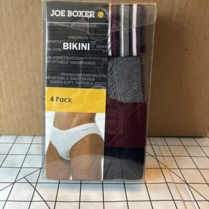 VTG Kmart Joe Boxer Bikini Briefs Mens M 4 Pack Multicolor Cotton New Old Stock - Picture 1 of 7