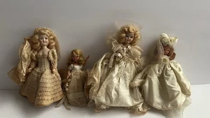 4 Vintage Braut Mini Puppen 1940’s-1950’s - Bild 1 von 11