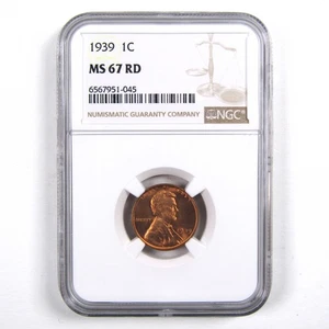 1939 Lincoln Wheat Cent MS 67 RD NGC Penny 1c Uncirculated SKU:I3136 - Picture 1 of 4