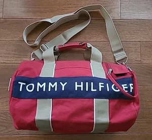 Tommy Hilfiger LOGO Borsone in tela PICCOLO borsa da palestra rosso retrò 14" - Foto 1 di 10