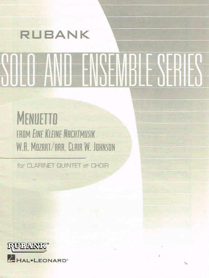 Menuetto from Eine Kleine Nachtmusik for Clarinet Quintet or Choir (HL04479562) - Image 1 of 1