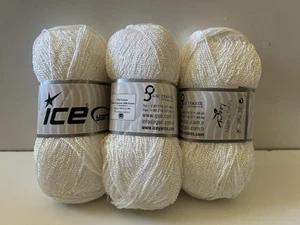 ICE Garn 3 Stück weiß Viskose Polyester Dralon super fein/Socke - Bild 1 von 6
