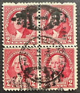 US 1932 Sc# 707 Used Block of 4 George Washington - Picture 1 of 2
