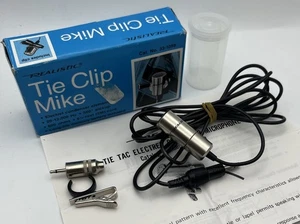 Micrófono condensador Electret con clip de corbata realista de colección Radio Shack 33-1058 - Imagen 1 de 6