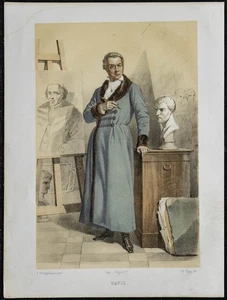 1846 - Portrait de David - Lithographie ancienne - Peintre officiel de Napoléon - Picture 1 of 3