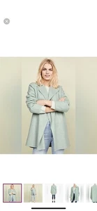 Theory Sileena Overlay Grey Wool Cashmere Open Front Coat Sz P sm Retail $595 - Picture 1 of 4