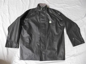 Vintage 70er Jahre HELLY HANSEN schwarzer wasserdichter Regenmantel/Regenjacke - XL - Bild 1 von 6
