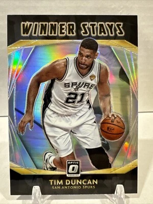 2020-21 Donruss Optic #15 Tim Duncan Winner Stays Silver Holo Prizm - Image 1 of 2