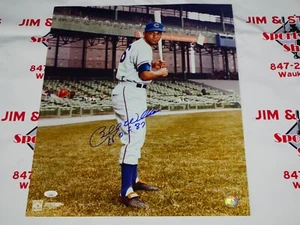 BILLY WILLIAMS SIGNED 16X20 WITH "HOF 87" INSCRIPTION AND JSA COA CHICAGO CUBS - Picture 1 of 3