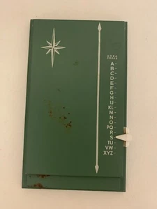 Retro Rolodex Style Sliding Alphabet Index Address Holder Atomic Green 60/70's - Picture 1 of 4
