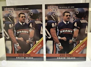 Dos 1990 ProSet Mike Ditka #59, Chicago Bears Salón de la fama y entrenador en jefe EX - Dos tarjetas - Imagen 1 de 5