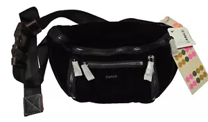 CARAA FREE PEOPLE Velvet Fabrication Sling Bag Fanny Pack. Small 11", Black - Picture 1 of 7