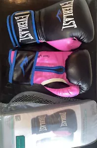 Everlast +WSD Powerlock Training Gloves Sparring Bag Mitt Work 12oz Brand New - Picture 1 of 9