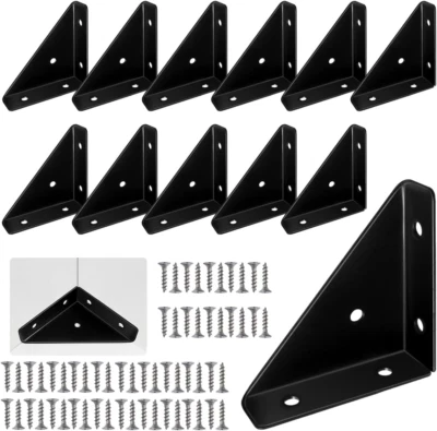 Squadrette Angolari 90° Di Supporto, 12pz in Metallo per Legno, Armadio, Letti - Immagine 1 di 4