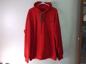 Graphic Print Adidas Climawarm Sweatshirt Pullover Hoodie Red Men 2XL New & Tags - Picture 1 of 6
