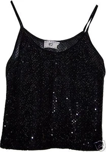 Top SARA GLENZER EVERY DAY NERO T shirt Paillettes DARK PAIETTE Tg M SALDI - Foto 1 di 5