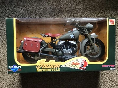 NEW-RAY Die-Cast/Plastic WWII Military INDIAN Motorcycle 1:6 - Image 1 of 4