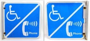 Rare Vintage Bell South Wheel Chair Accessible Amplified Sound Phone Flange Sign - Picture 1 of 5