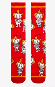 NEU Stephen King’s IT Pennywise AOP Crew-Socken Herren Größe 6-12 Boxlunch Horror - Bild 1 von 1
