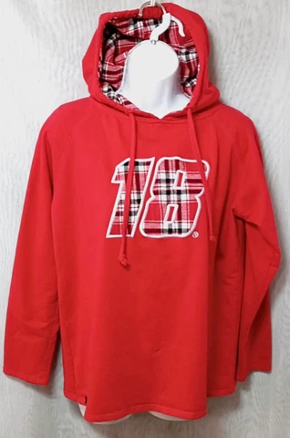 Womens size Large Red Cotton Kyle Busch #18 Concepts Sport Racing NASCAR Hoodie Cover