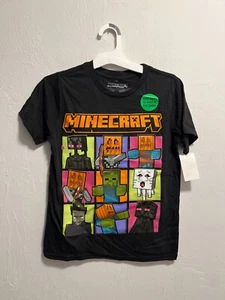 Minecraft Glow in The Dark Halloween Boy's Short Sleeve Graphic Tee Brand New - Picture 1 of 3