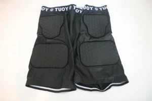 New Tuoy Men's Padded Hip Leg Protector Sports Shorts Compression Black 2XL - Picture 1 of 3