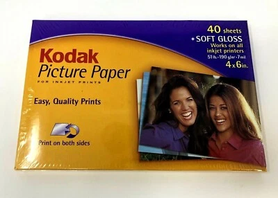 Kodak Picture Paper Soft Gloss 40 Sheets For Inkjet Printers 4x6 in. New - Image 1 of 2