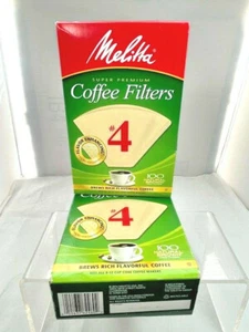 Filtros de café Melitta Cone marrón natural #4 100 unidades nuevos en caja - Imagen 1 de 4