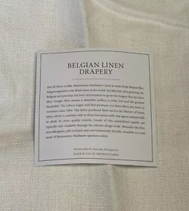 Restoration Hardware Belgian Linen Drapery 50" x 96" White ONE PANEL - Picture 1 of 3