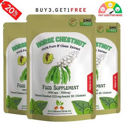 SBM Horse Chestnut Extract Capsules 7000mg ( 125mg Aescin ) Anti-Inflammatory