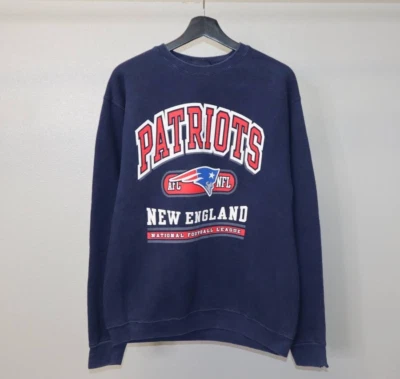 Sudadera De Colección Años 90 New England Patriots Azul Marino NFL Jugador Profesional Talla Grande Foto 1 de 4