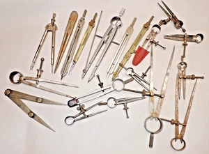 Dividers Lot, (19) Machinists / Woodworkers Lot, B & S, Starrett,Alvin & Others - Picture 1 of 2