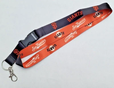 NEW MLB San Francisco Giants Lanyard Detachable Buckle  Black and Orange - Image 1 of 4