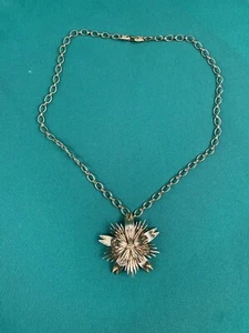 Monet Vintage Modernist 70er Starburst Anhänger Kette Halskette Gold Statement - Bild 1 von 6