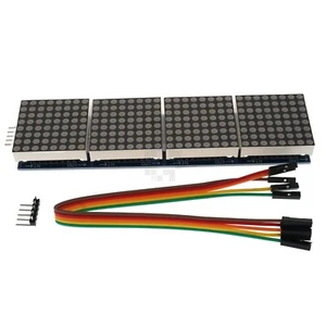 MAX7219 4x 8x8 3mm Dot Matrix LED Display Module Board, Blue - Picture 1 of 23