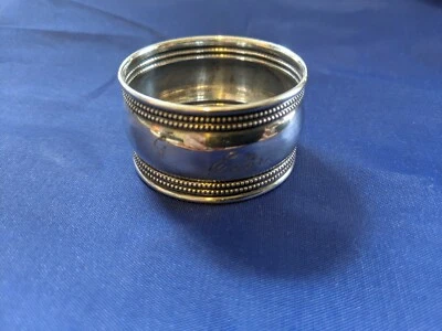 Antique Beaded Sterling Silver Napkin Ring "Ester" name engraving - Image 1 of 4