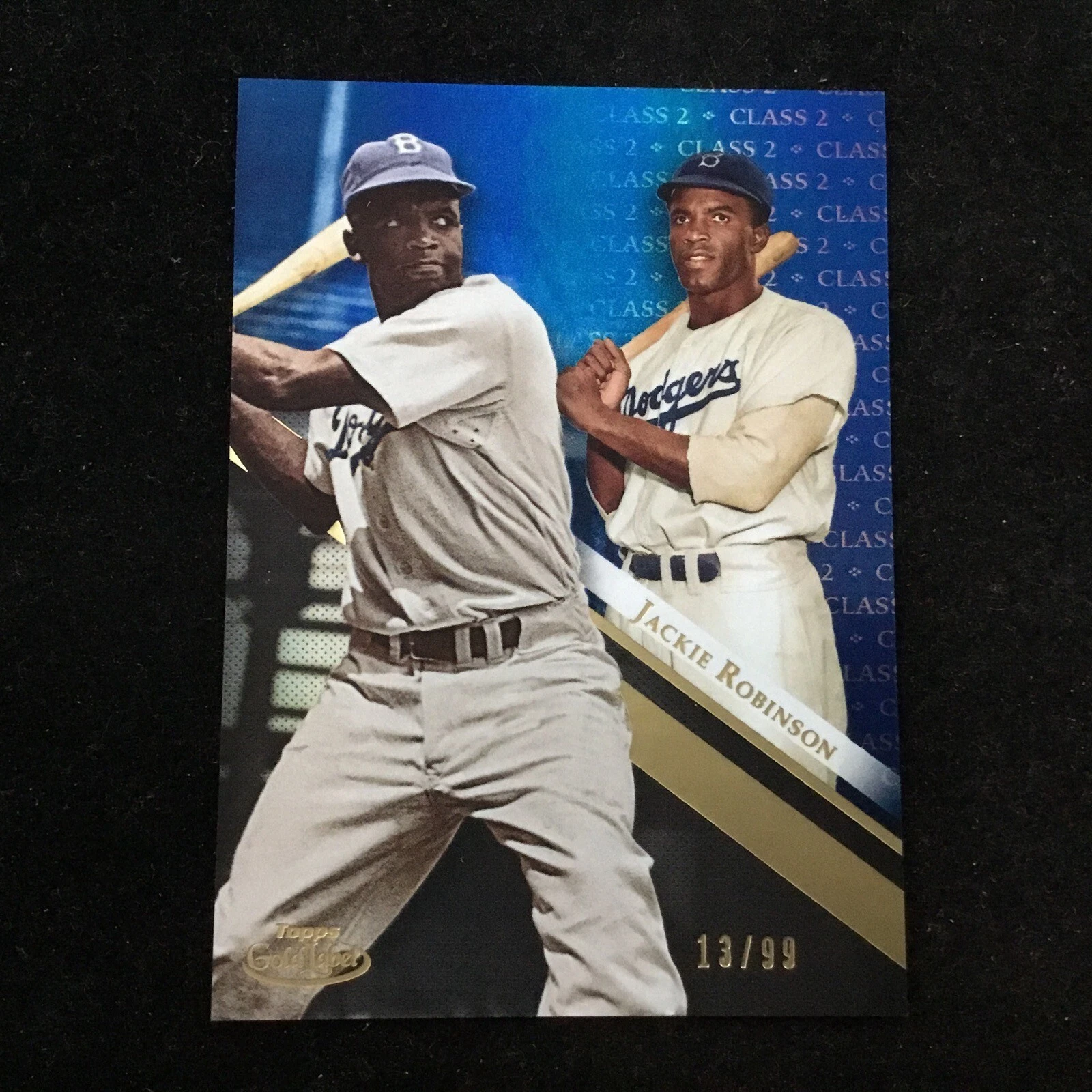 2019 Topps Gold Label Class 2 Blue #78 Jackie Robinson HOF #13/99 BKLYN Dodgers