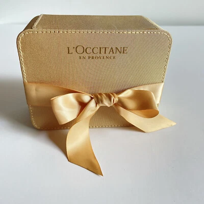 Beautiful Rectangular Gold Fabric Box w/ Lid & Gold Ribbon by L'Occitane - Image 1 of 4
