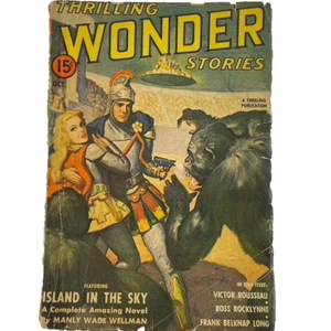 Thrilling Wonder Stories Oct 1941 SF pulp Rudolph Belarski Virgil Finlay - Picture 1 of 6