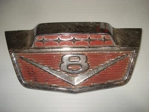 1961-1966 Ford Truck V8 HOOD EMBLEM Original FoMoCo Pickup Panel C5TB-16637-A - Picture 1 of 5