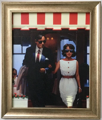 Lunchtime Lovers de Jack Vettriano Enmarcado Efecto Lona Impresión 51cm x 43cm Foto 1 de 4
