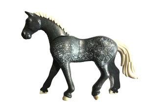 Playmobil,HORSE,TRAKEHNER,SPOTTED DARK GREY,WHITE TAIL & MANE - Picture 1 of 1